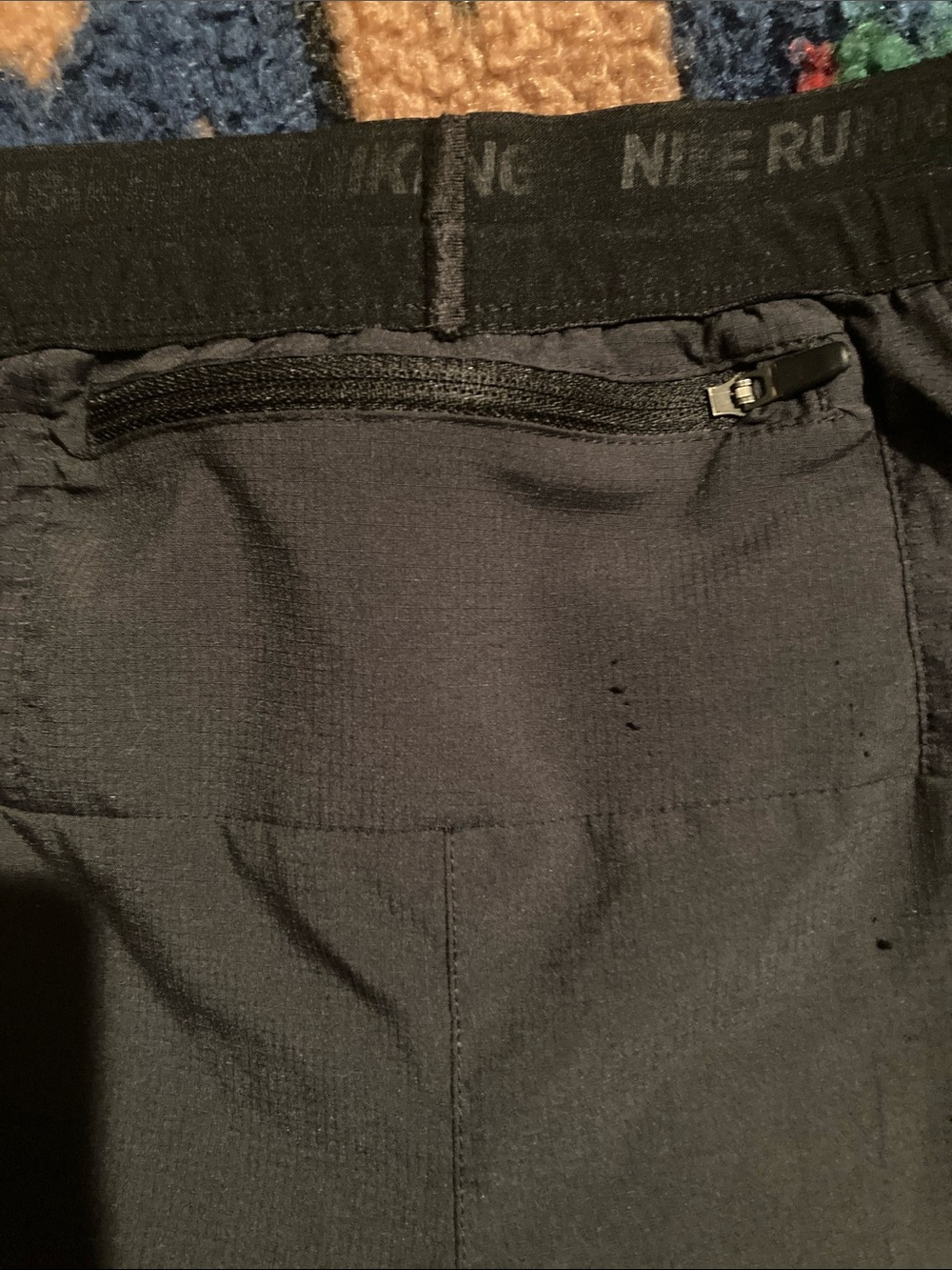 Nike Black Athletic Shorts with Silver Swoosh - Picture 4 of 6